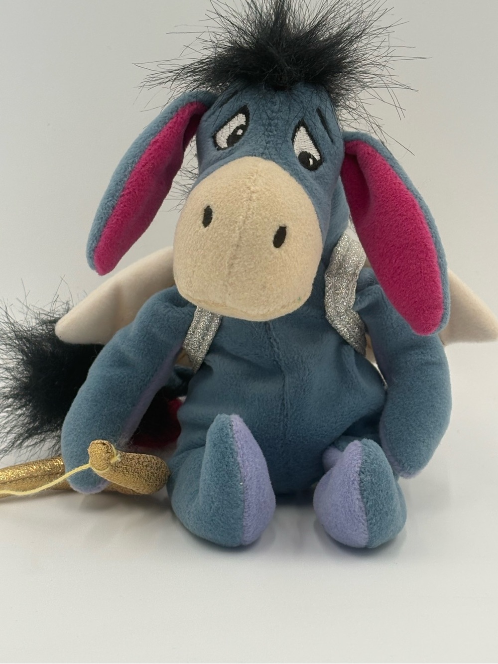 Disney Store Cupid Eeyore Plush Winnie the Pooh Valentine Angel Bow Arrow 9”